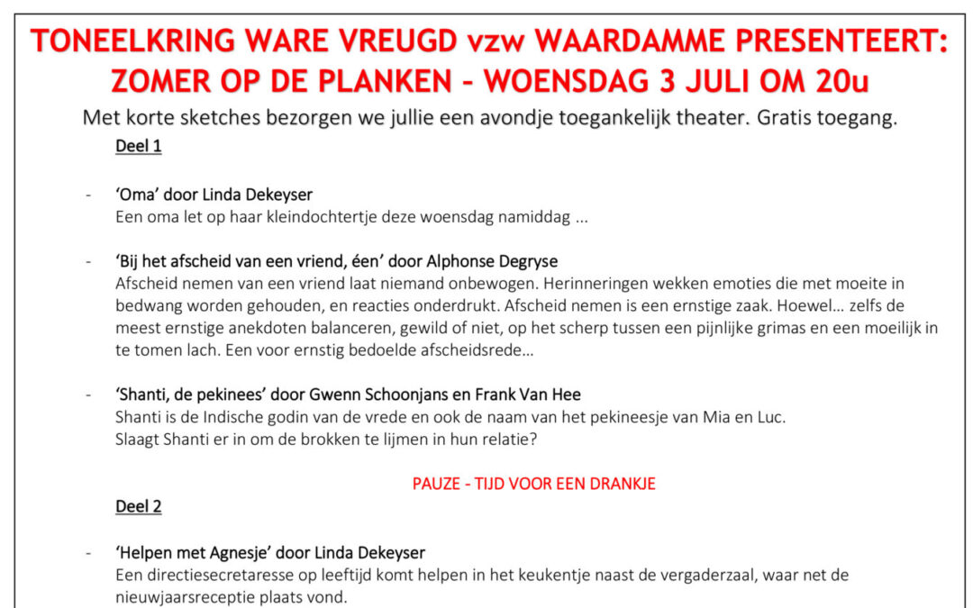 Zomer op de planken 2024